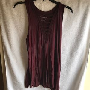 Burgundy American Eagle Tank
